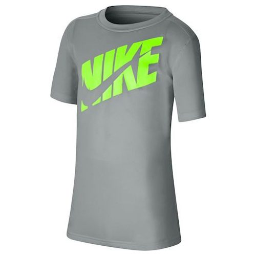 NIKE BIG KIDS Short-Sleeve Training szürke/neonzöld gyerek póló XS-XL