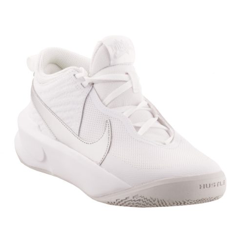 Nike Team Hustle D 10 (GS) fehér-metál ezüst fűzős fiú sportcipő